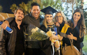 Stephanie Sandidge with her family at graduation